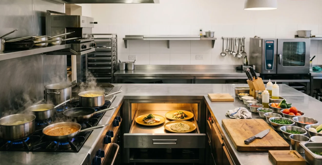 Synchronisation de la cuisson de plusieurs plats gastronomiques en cuisine professionnelle